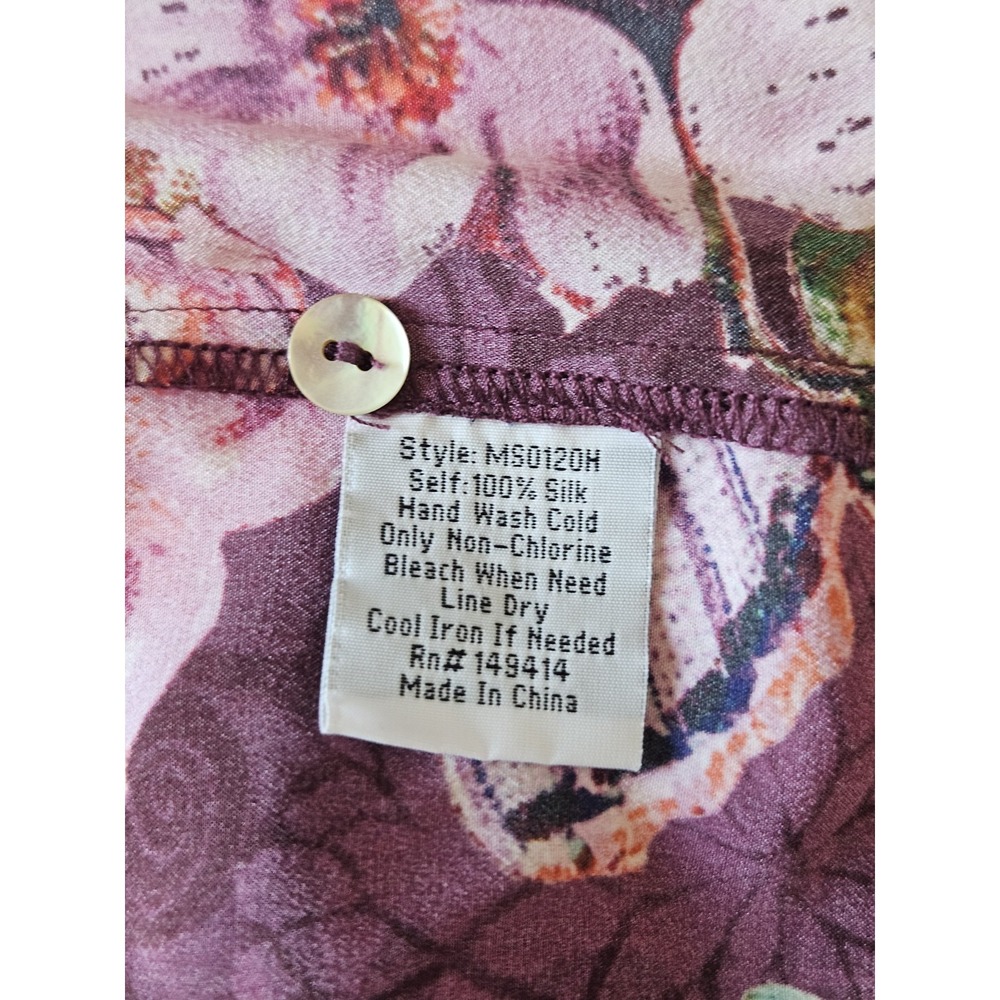 Johnny Was Silk Floral Butterfly Garden Prairie Tropical Pant Set S - Picture 7 of 16